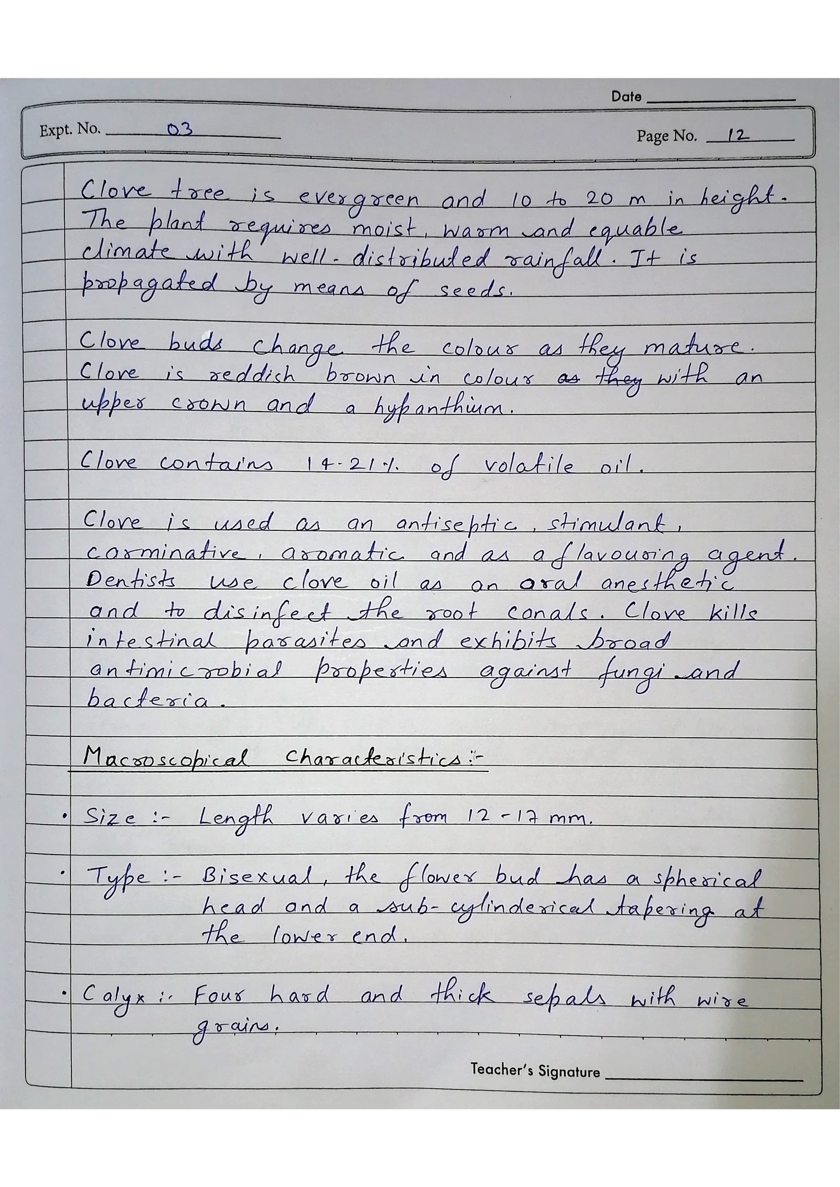 Pharmacognosy Practical